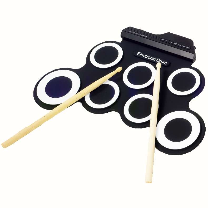 Portable Silicone Hand Roll USB Electronic Drum(Green)