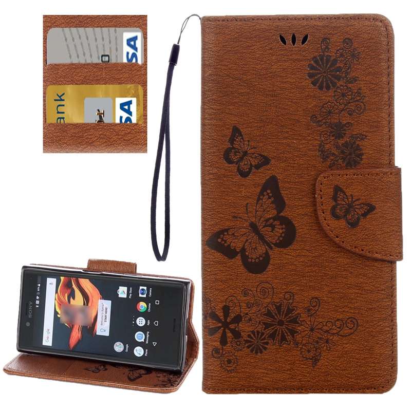 For Sony Xperia X Compact Butterflies Embossing Horizontal Flip Leather Case with Holder & Card Slot