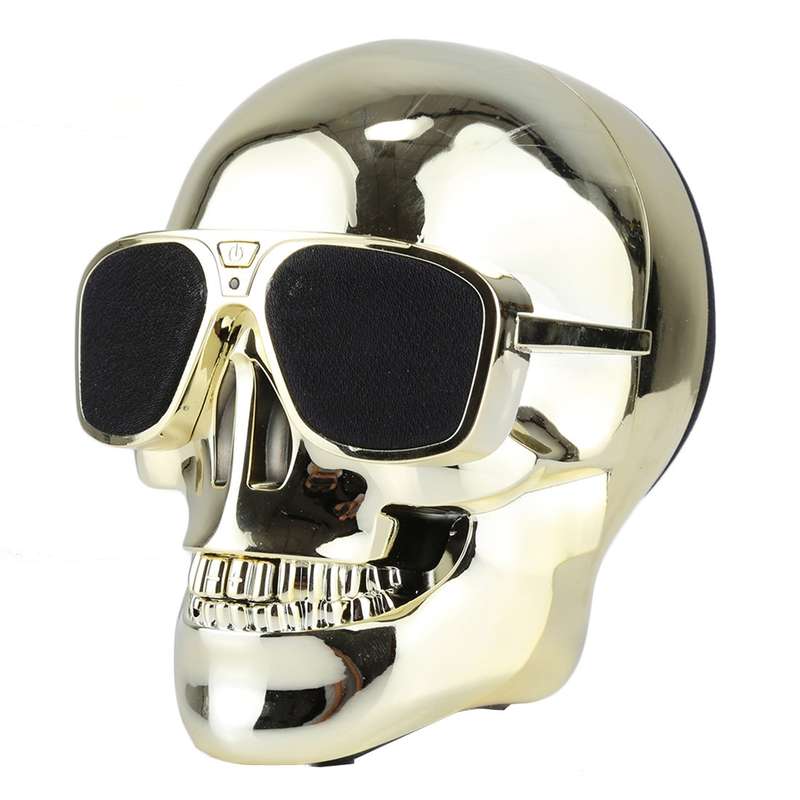 Sunglasses Skull Bluetooth Stereo Speaker, for iPhone, Samsung, HTC, Sony and other Smartphones (Gol