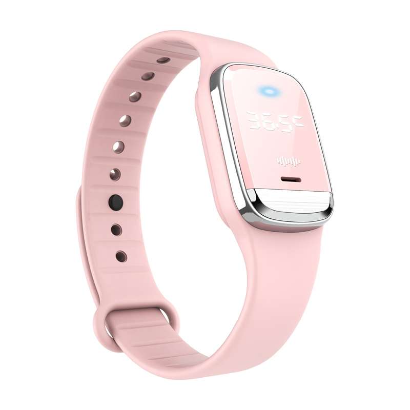 M20 Outdoor Ultrasonic Wave Mosquito Repellent Wristband with Clock & Body Temperature Test(Black)