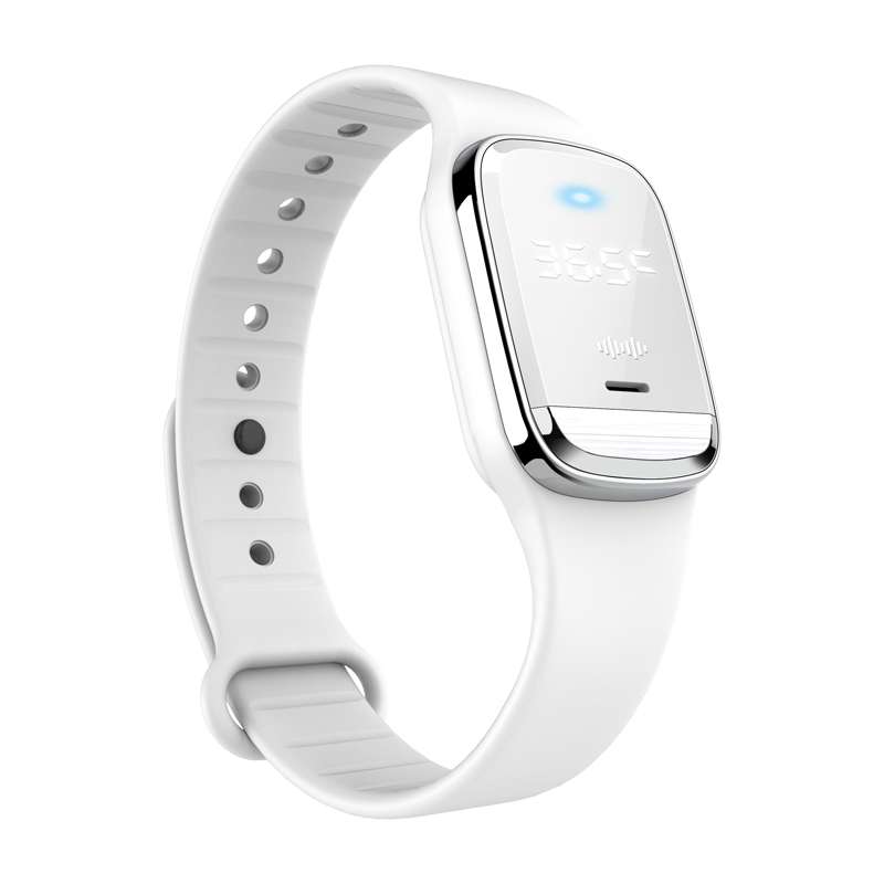 M20 Outdoor Ultrasonic Wave Mosquito Repellent Wristband with Clock & Body Temperature Test(Black)