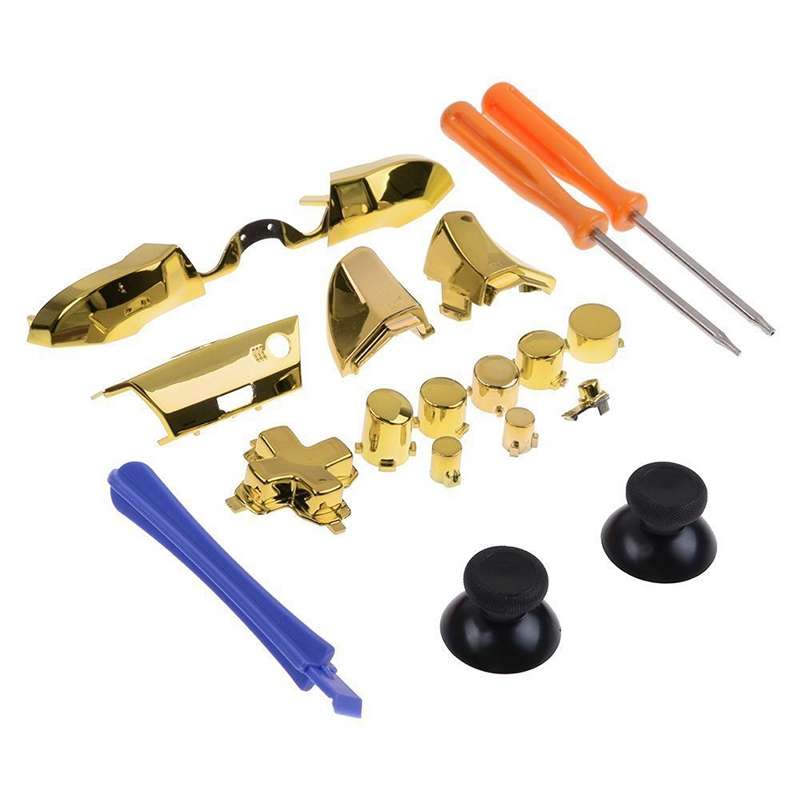 Full Set Game Controller Handle Small Fittings with Screwdriver for Xbox One ELITE(Silver)