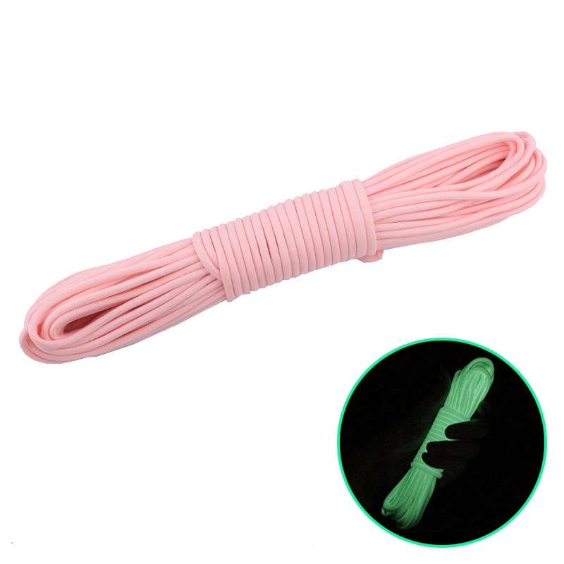 20m 9-Core Nylon+Polyester Full-light Outdoor Camping Tent Rescue Bundled Fluorescent Climbing Rope(