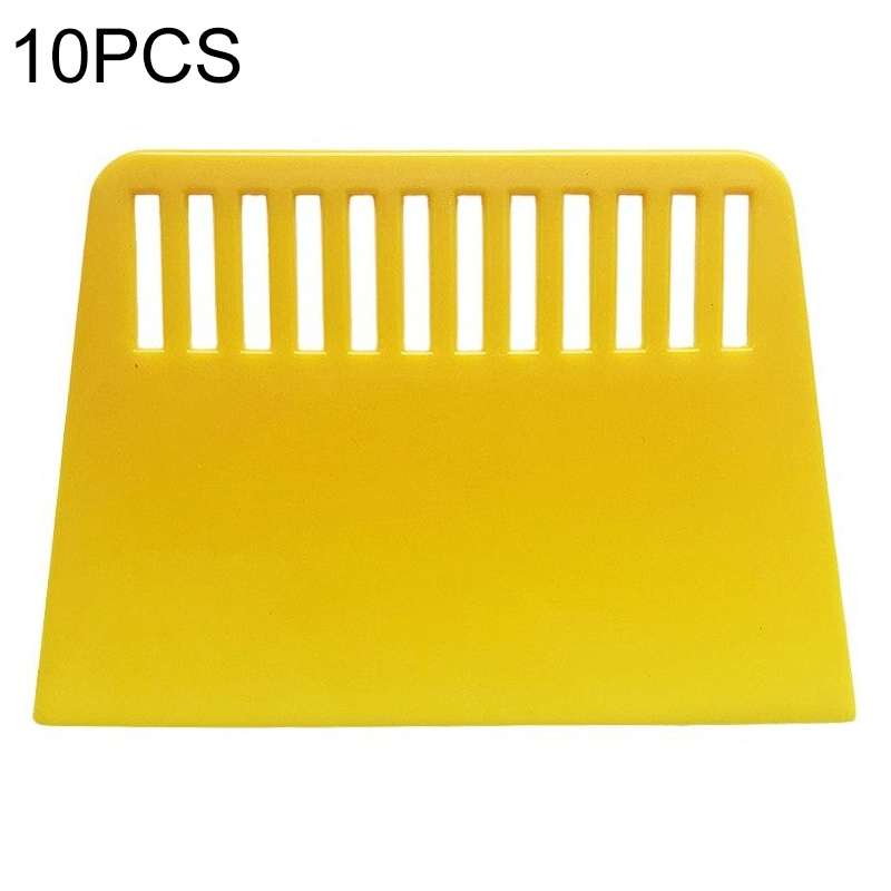 10 PCS Plastic Scraper for Wallpapering, Automotive Glass Foil, Pancakes Decorating Tool(Yellow)
