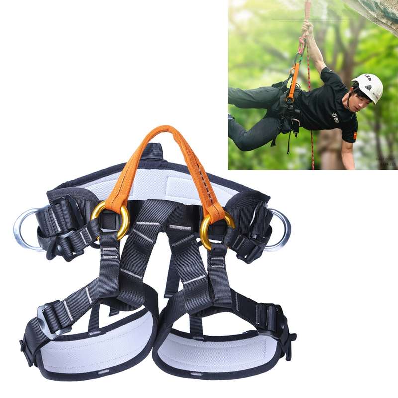 XINDA XDA9519 Outdoor Polyester High-strength Wire Downhill Seat Belt for Climbing Trees(Black)