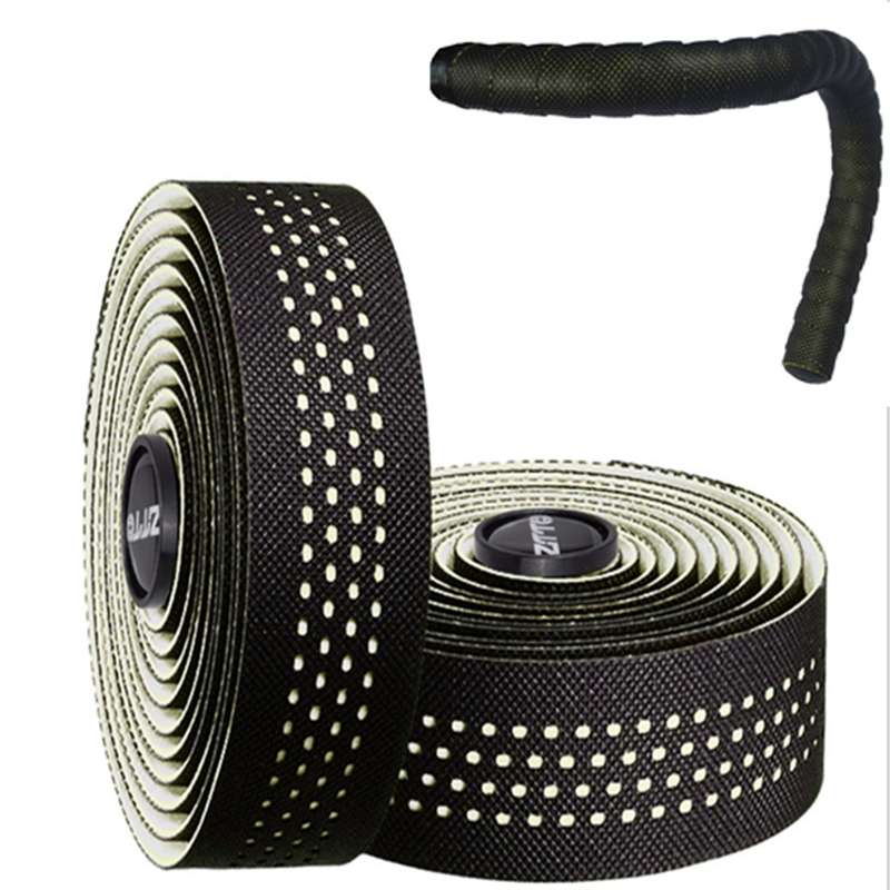ZTTO Road Bike Handle Bar Tape Non-slip Anti-Vibration PU Leather Breathable Wear-resisting(Green)