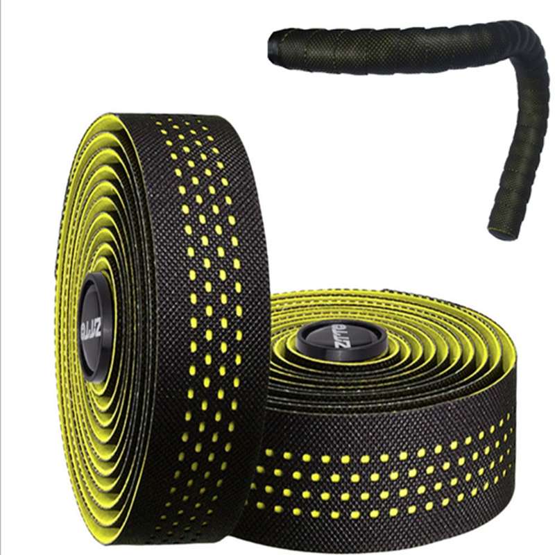 ZTTO Road Bike Handle Bar Tape Non-slip Anti-Vibration PU Leather Breathable Wear-resisting(Green)