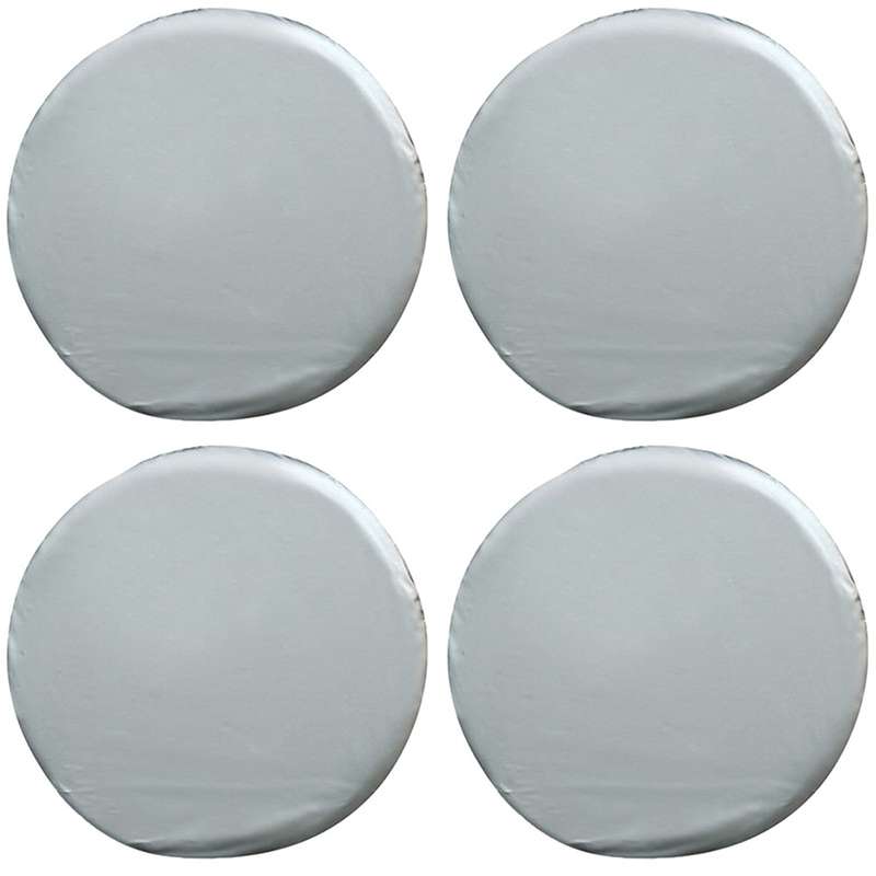 4PCS 210D Oxford Cloth RV Caravan Tire Dustproof and Waterproof Cover For 27-29 inch (Silver)