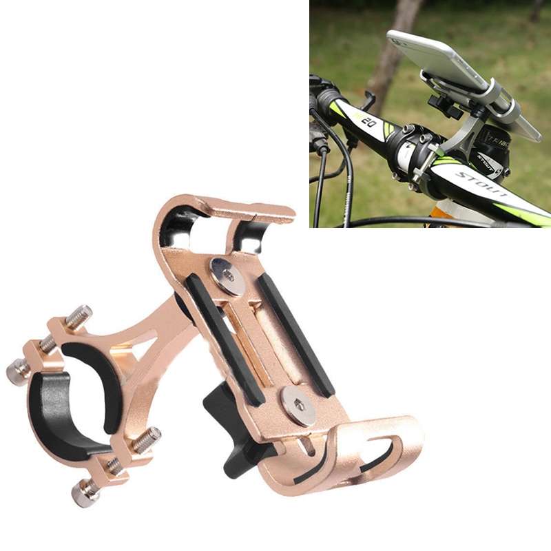 Universal Non-rotatable Aluminum Alloy Fixing Frame Motorcycle Bicycle Mobile Phone Holder (Black)