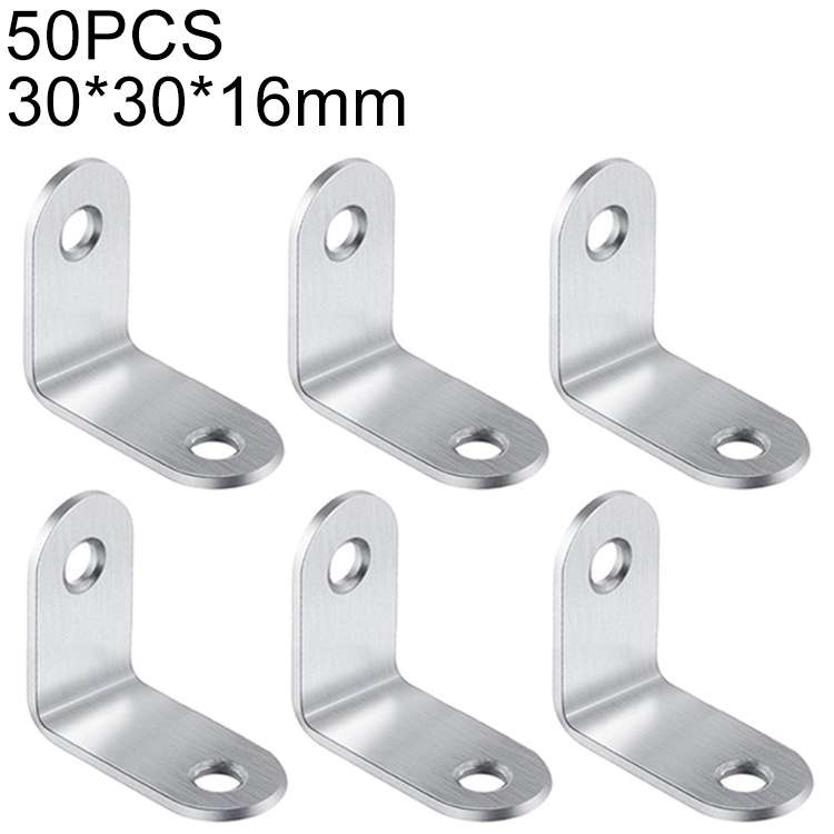 50pcs Stainless Steel 90 Degree Angle Bracket,Corner Brace Joint Bracket Fastener Furniture Cabinet
