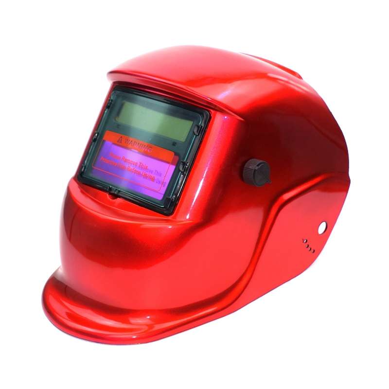 Solar Automatic Variable Light Electric Welding Protective Mask Welding Helmet(Red)
