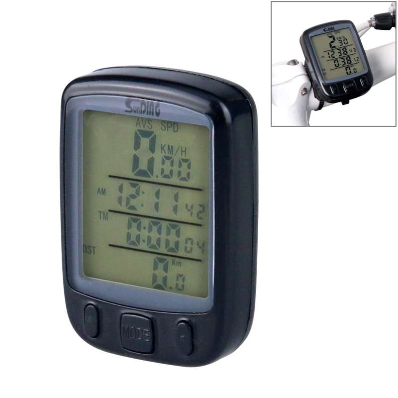 SUNDING 563C Bike Bicycle Waterproof Wireless LCD Screen Luminous Mileage Speedometer Odometer, Engl