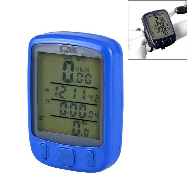 SUNDING 563C Bike Bicycle Waterproof Wireless LCD Screen Luminous Mileage Speedometer Odometer, Engl