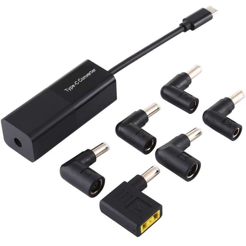 Laptop Power Adapter 65W USB-C / Type-C Converter to 6 in 1 Power Adapter (White)
