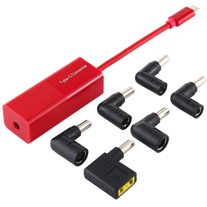 Laptop Power Adapter 65W USB-C / Type-C Converter to 6 in 1 Power Adapter (White)