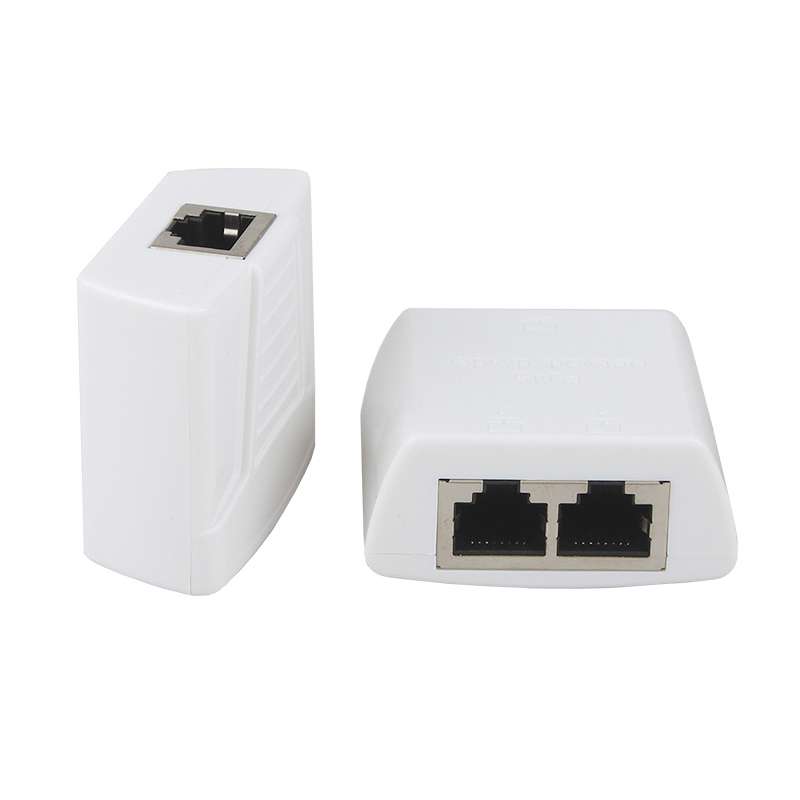RJ45 to 2 x RJ45 Ethernet Network Coupler Thunder Lightning Protection (Black)
