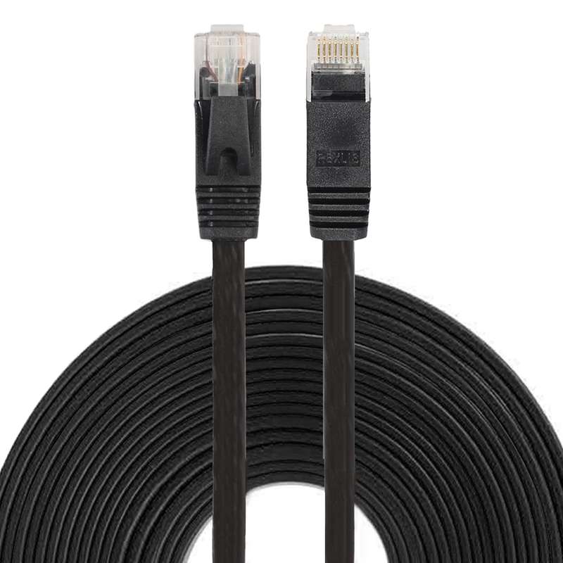 10m CAT6 Ultra-thin Flat Ethernet Network LAN Cable, Patch Lead RJ45 (Orange)