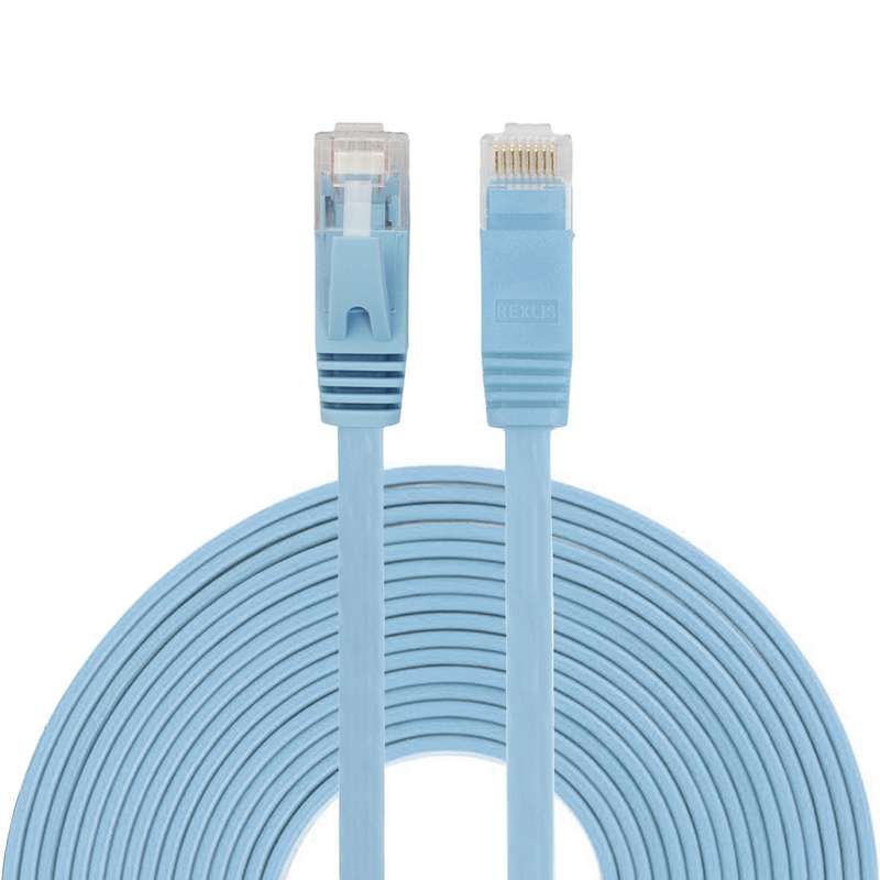 10m CAT6 Ultra-thin Flat Ethernet Network LAN Cable, Patch Lead RJ45 (Orange)