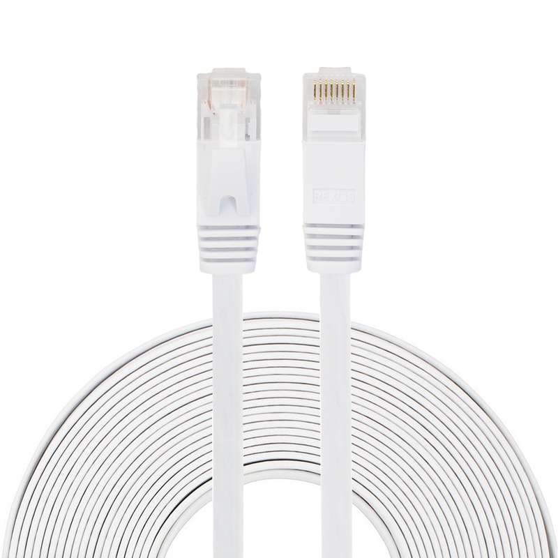 10m CAT6 Ultra-thin Flat Ethernet Network LAN Cable, Patch Lead RJ45 (Orange)