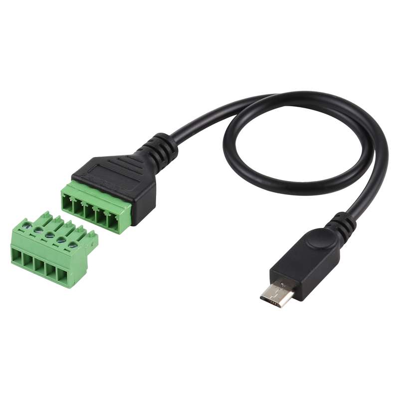 Micro USB Male to 5 Pin Pluggable Terminals Solder-free USB Connector Solderless Connection Adapter