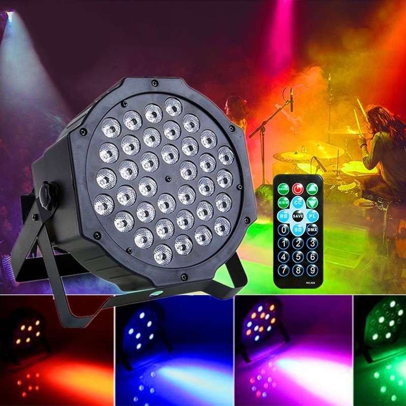 36W 36 LEDs DMX512 RGB LED PAR Light with Remote Control, Strobe + Sound Control + Self-propelled, A