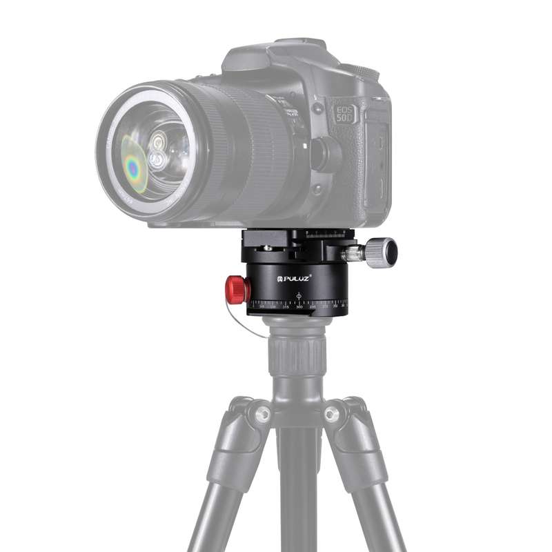 PULUZ Aluminum Alloy Panoramic Indexing Rotator Ball Head with Quick Release Plate for Camera Tripod