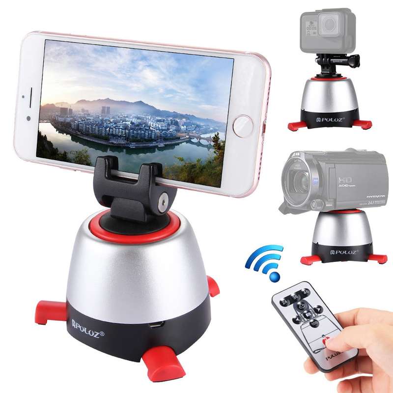 PULUZ Electronic 360 Degree Rotation Panoramic Head with Remote Controller for Smartphones, GoPro, D