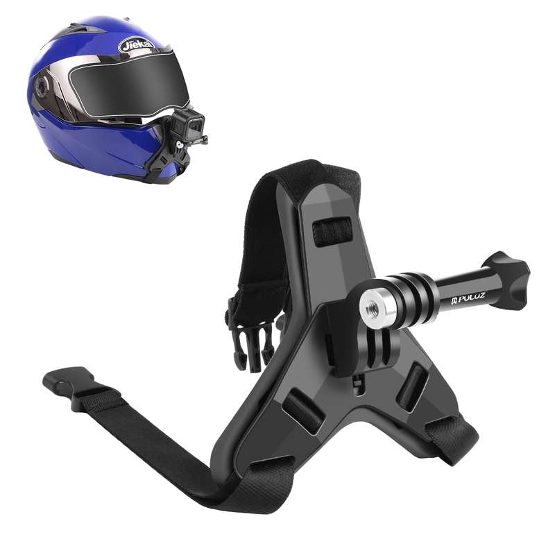 PULUZ Motorcycle Helmet Chin Strap Mount for GoPro, DJI Osmo Action and Other Action Cameras(Blue)