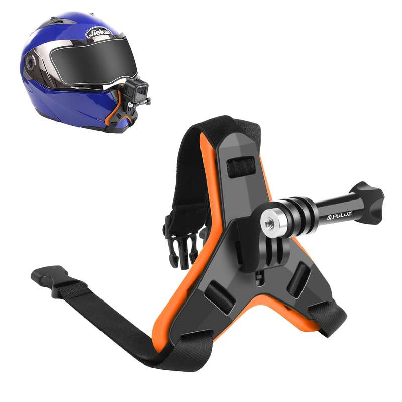 PULUZ Motorcycle Helmet Chin Strap Mount for GoPro, DJI Osmo Action and Other Action Cameras(Blue)