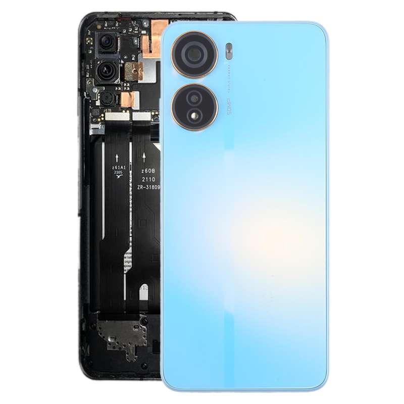 For ZTE Axon 40 Lite Plastic Battery Back Cover with Middle Frame / Camera Lens Cover(Black)