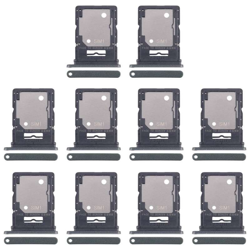 For Xiaomi Redmi Note 14 5G 10pcs Original SIM + SIM / Micro SD Card Tray (Dark Green)