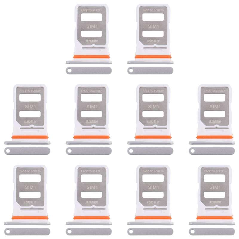 For Xiaomi Redmi Turbo 4 10pcs Original SIM Card Tray + SIM Card Tray (Silver)