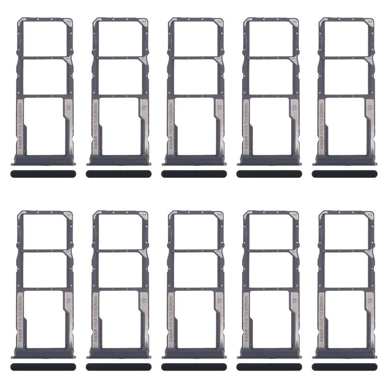 For Xiaomi Redmi 14C 4G 10pcs Original SIM Card Tray + SIM Card Tray + Micro SD Card Tray (Black)