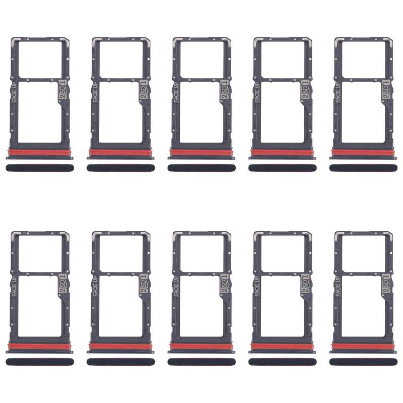 For Motorola Moto G53 XT2335-2 10pcs Original SIM + Micro SD Card Tray (Black)