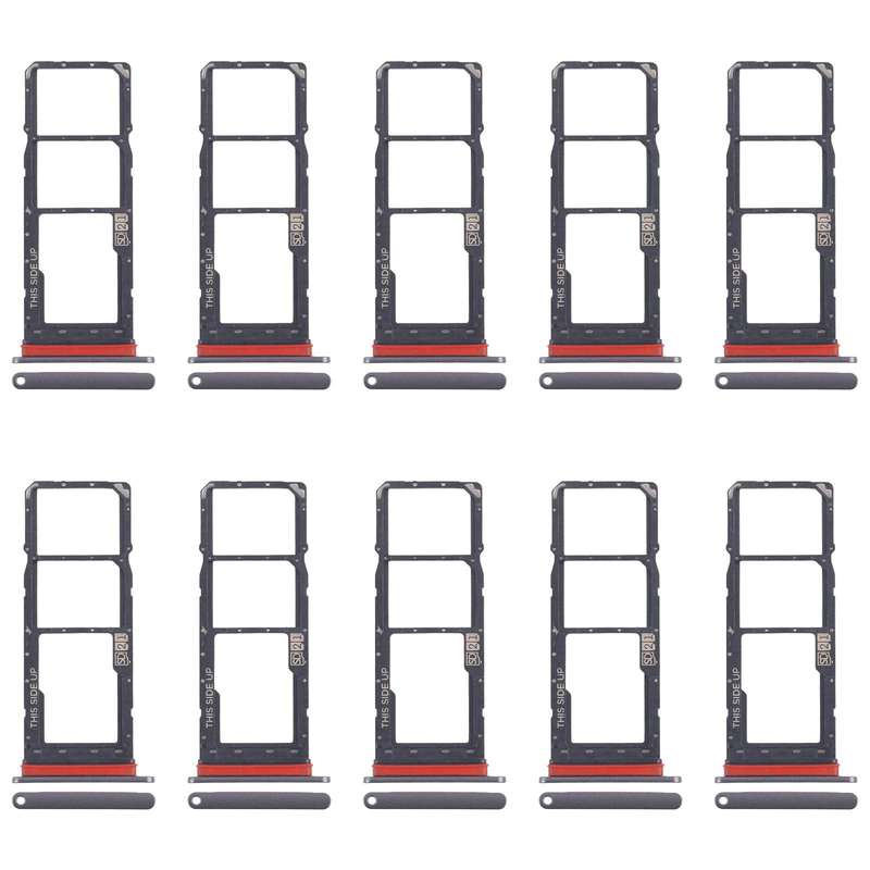 For Motorola Moto E30 10pcs Original SIM Card Tray + SIM Card Tray + Micro SD Card Tray (Grey)
