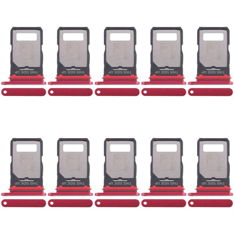 For Motorola Edge 40 XT2303-2 10pcs Original SIM Card Tray + SIM Card Tray (Red)