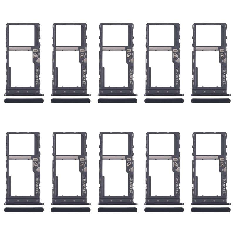 For Motorola Moto G 2022 10pcs Original SIM + Micro SD Card Tray (Black)