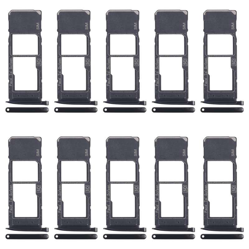 For Motorola Moto G7 Plus 10pcs Original SIM + Micro SD Card Tray (Black)