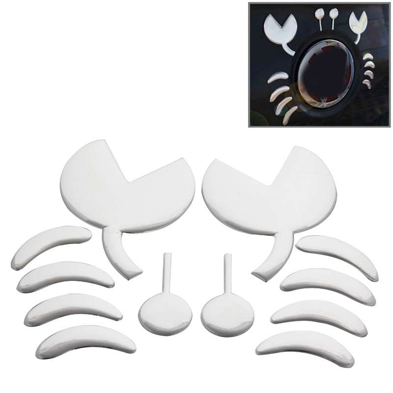 3D Rose Pattern Car Sticker, Size: 10.5cm x 8cm (approx.)(Silver)