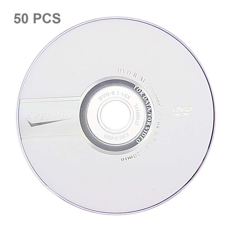 12cm Blank DVD-R, 4.7GB/120mins, Pack of 50