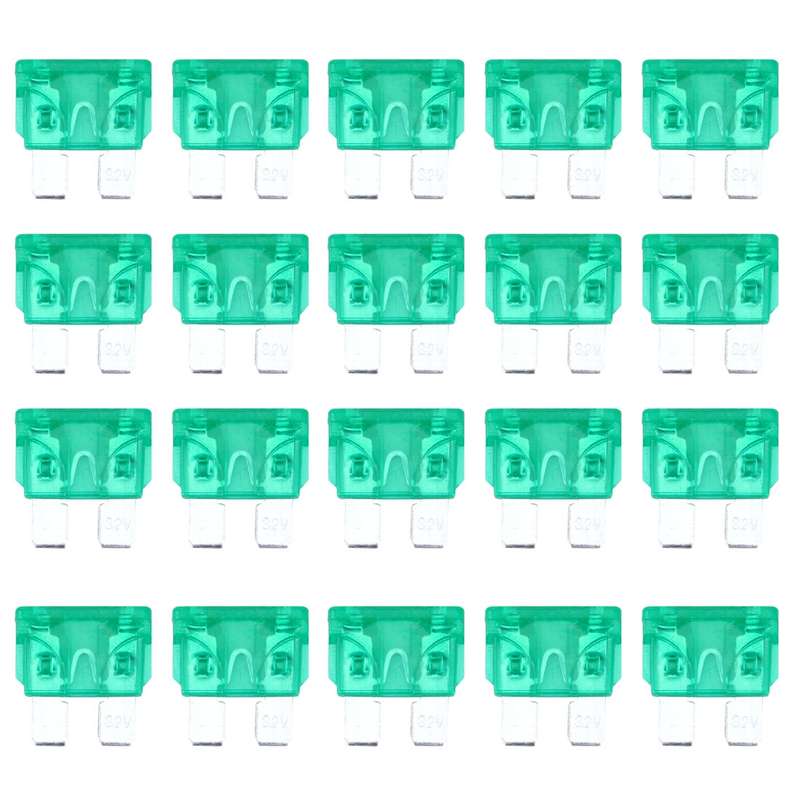 100 PCS Auto Mini Blade Fuse (30A) , DC 12V(Green)