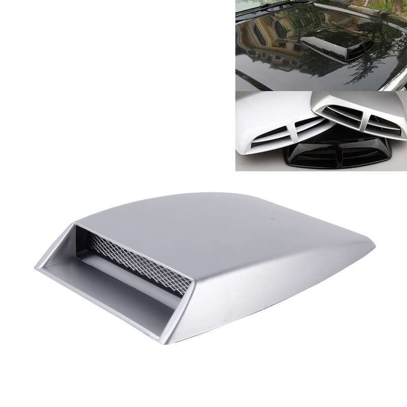 Car Turbo Style Air Intake Bonnet Scoop for Car Decoration(White)