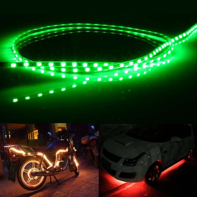 5 PCS Normally-on Style 45 LED 3528 SMD Waterproof Flexible Car Strip Light for Car Decoration, DC 1