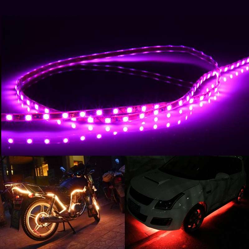 5 PCS Normally-on Style 45 LED 3528 SMD Waterproof Flexible Car Strip Light for Car Decoration, DC 1