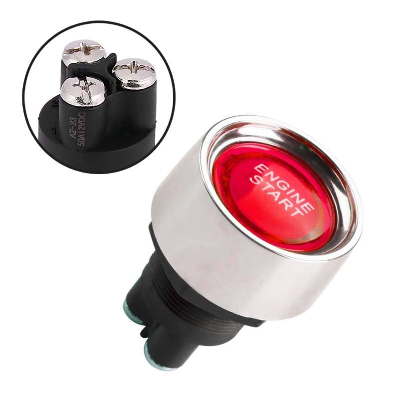 Red Light Push Start Ignition Switch for Racing Sport (DC 12V)(Red)