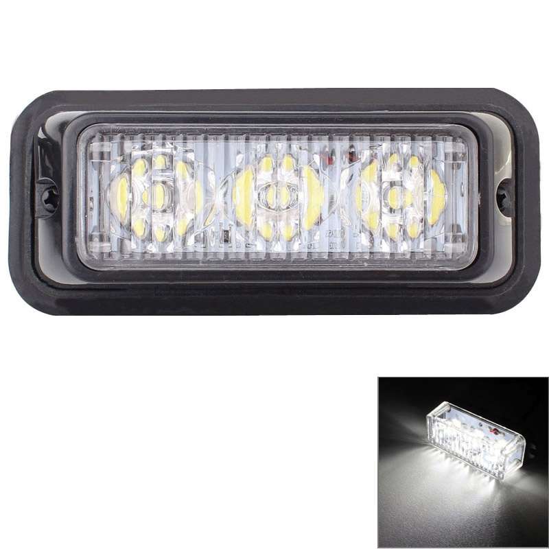 9W 540LM 6500K 3-LED White Light Wired Car Flashing Warning Signal Lamp, DC12V, Wire Length: 95cm