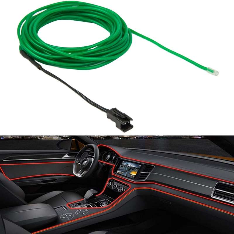 Waterproof Round Flexible Car Strip Light with Driver for Car Decoration, Length: 5m(Pink)