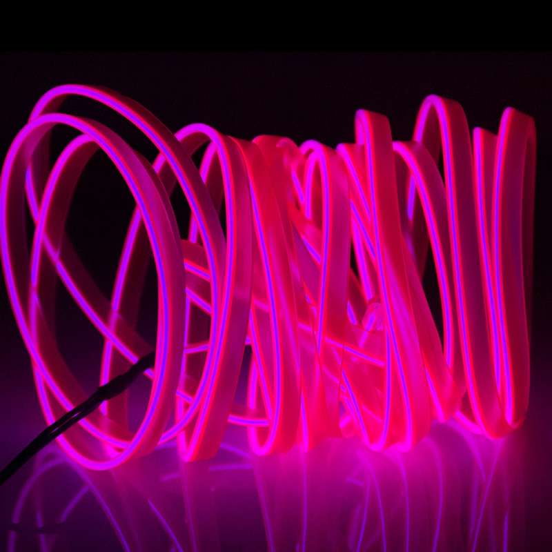 EL Cold Yellow Light Waterproof Flat Flexible Car Strip Light with Driver for Car Decoration, Length