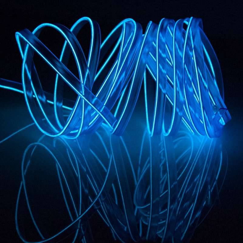 EL Cold Yellow Light Waterproof Flat Flexible Car Strip Light with Driver for Car Decoration, Length