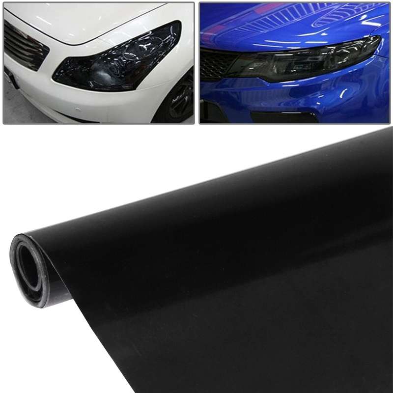 Protective Decoration Bright Surface Car Light Membrane /Lamp Sticker, Size: 195cm x 30cm (Matte Bla